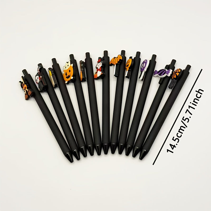 10/20pcs Halloween Retractable Pens - Cute Ghosts/Bats &amp;Pumpkins Ballpoint Pen | Medium Tip and Ergonomic Grip| Non-Toxin for Classroom Use Trick or Treating Present in a Box, Party Favors, Office Stationery, Festive Design, Playful Stationery,