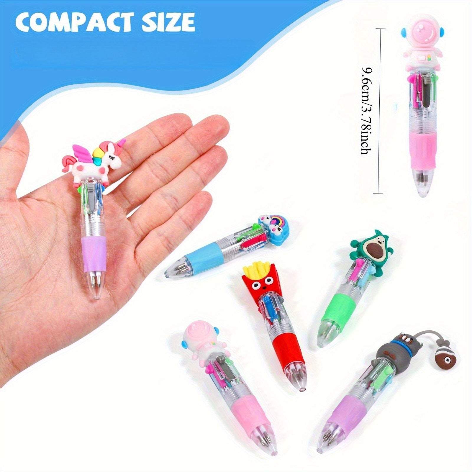 20 Mini 4-In-1 Multicolor Retractable Ballpoint Pens - a Cartoon Pen Set Featuring Blue, Red, Black, And Green Ink - Perfect for School Supplies, Classroom Prizes, End-Of-Year Gifts, Christmas Presents, And Halloween Treats
