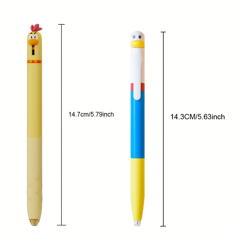 [Creative Gel Pen] 8pcs Creative Duck and Chick Gel Pen | 0.5mm Black Writing Pen Office Supplies Small Gift