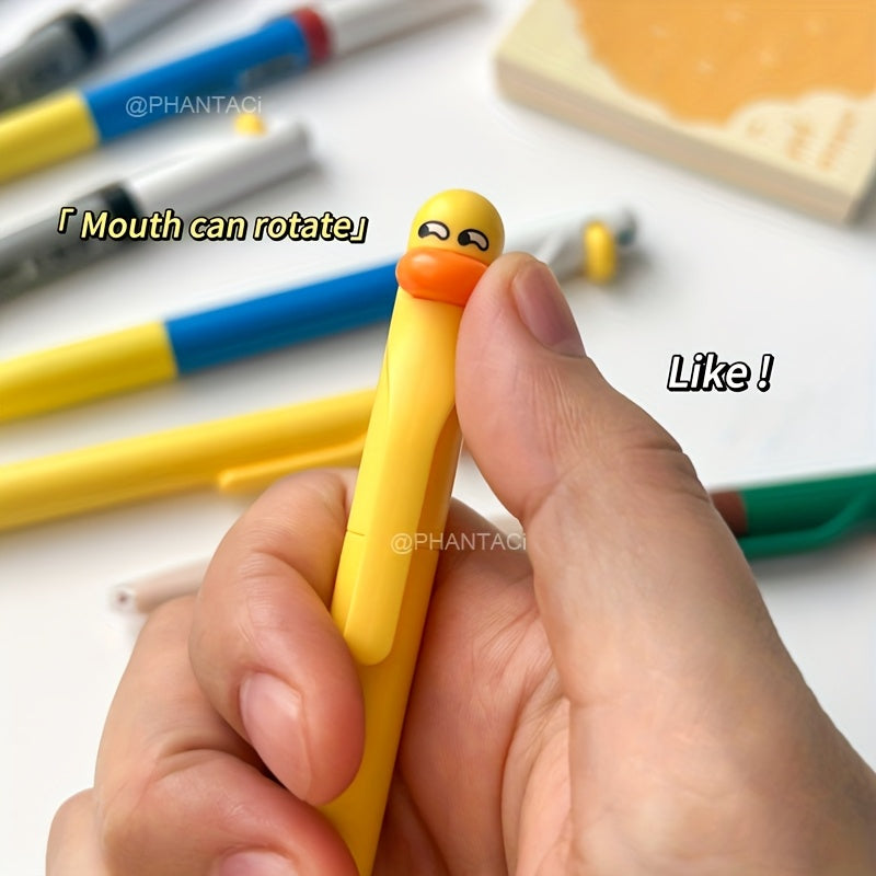 [Creative Gel Pen] 8pcs Creative Duck and Chick Gel Pen | 0.5mm Black Writing Pen Office Supplies Small Gift