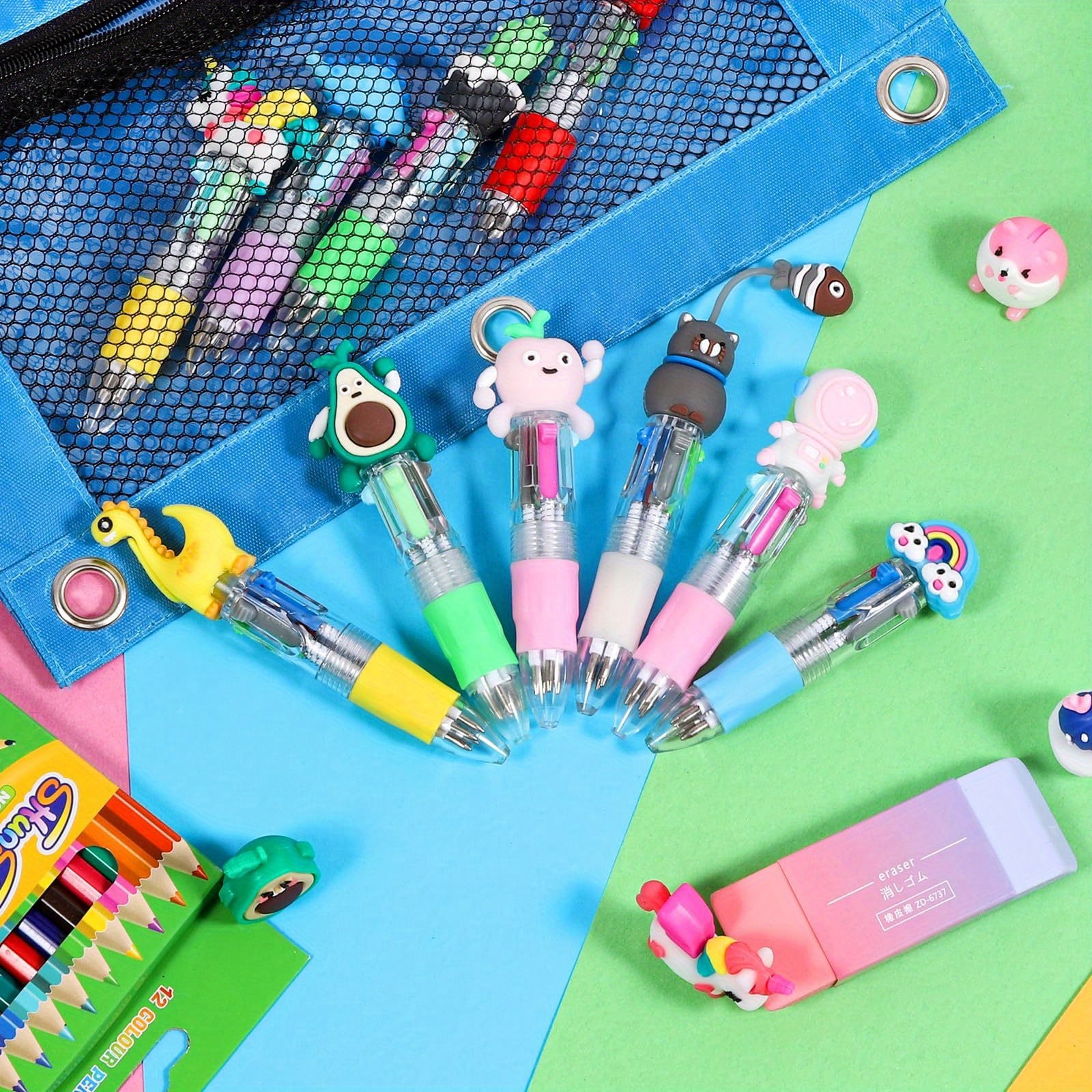 20 Mini 4-In-1 Multicolor Retractable Ballpoint Pens - a Cartoon Pen Set Featuring Blue, Red, Black, And Green Ink - Perfect for School Supplies, Classroom Prizes, End-Of-Year Gifts, Christmas Presents, And Halloween Treats
