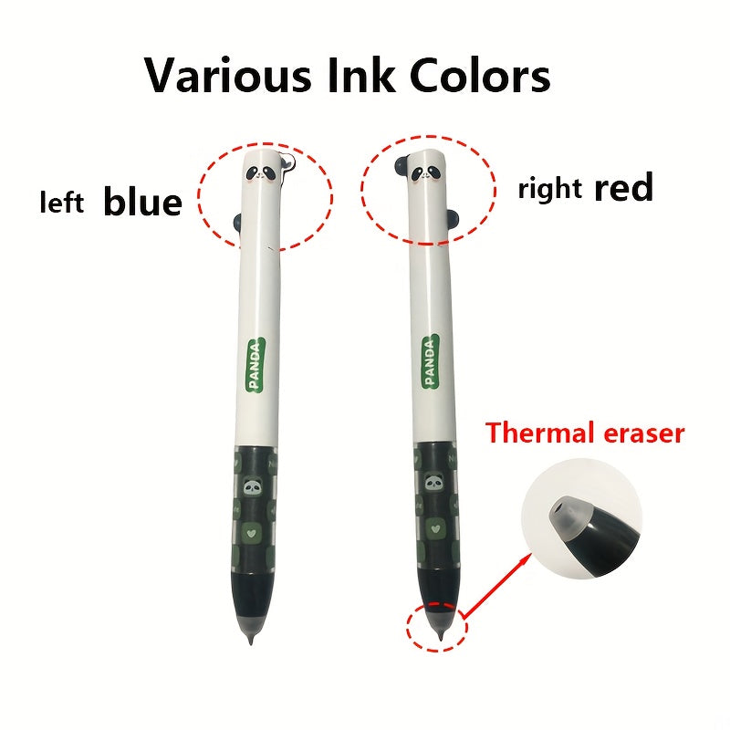 12pcs Erasable Neutral Marker Pen with Thermal Eraser Ink, Various Ink Colors And Barrel Design, 0.7mm Nib, Animal Shape